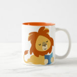 Tasse mignonne de lion de bande dessinée de lectur tasses
