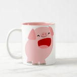 Tasse mignonne de porc de chant de bande dessinée tasses
