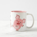 Tasse mignonne de porcs de bande dessinée de danse tasses