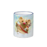 Tasse mignonne de souris de cupidon