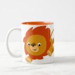 Tasse mignonne rapide de lion de bande dessinée