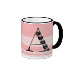 Tasse noire de police de monogramme de perle tasses