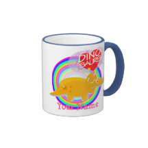 Tasse orange de couleur de Dino de Triceratops ave