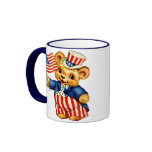 Tasse patriotique vintage d'ours