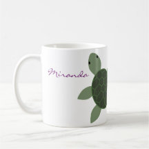 Tasse personnalisée de tortue de mer de bébé