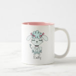 Tasse personnalisée par caniche bleu de bande dess