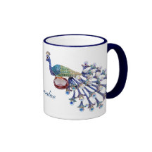 Tasse personnalisée par paons de bijou