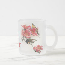 Tasse rose d'amant d'oiseau de profusion