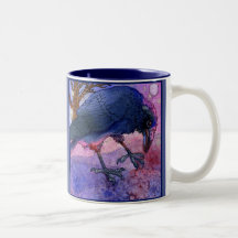 Tasse rose de corneille de ciel