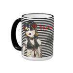 Tasse rose de danseuse du ventre de rayure de trib