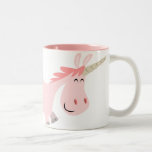 Tasse rose de licorne de bande dessinée tasses