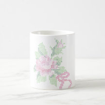tasse rose de point croisé