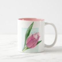 Tasse rose de tulipe