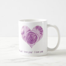 Tasse rose du jour de mère de coeur lilas