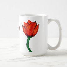 Tasse rouge de fleur