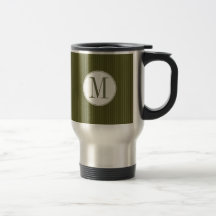 Tasse simple de monogramme de filet olive