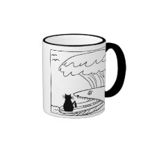 Tasse surfante de haineux de chat