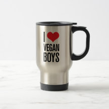 Tasse végétalienne de voyage de garçons d'amour