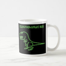 Tasse verte au néon de Grumposaurus Rex