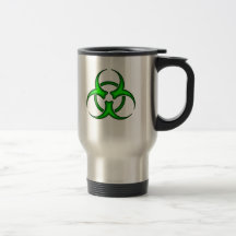Tasse verte au néon de symbole de Biohazard
