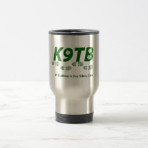 Tasse verte de voyage de logo de K9TB