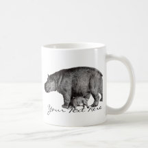 Tasse vintage d'hippopotame