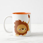 Tasse vive mignonne de lion de bande dessinée