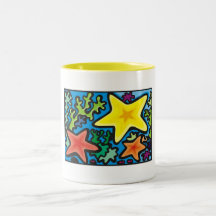 Tasses abstraites d'étoiles de mer