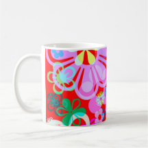 TASSES DE CAFÉ PSYCHÉDÉLIQUES DE FLEURS - CHIEN ST