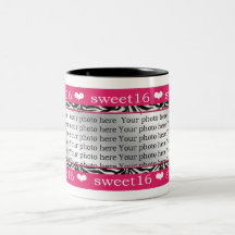 tasses de photo de cadeau du bonbon 16 à roses ind