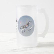 Tasses givrées - cheval gris de carrousel de jumen