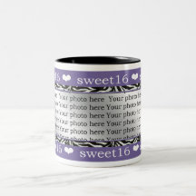 tasses pourpres de photo de cadeau du bonbon 16 à 