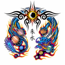 tatouage chinois de dragon photo en relief