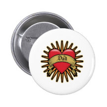 Tatouage de coeur de papa badges