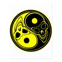 Tatouage de crâne de Yin-Yang Carte Postale
