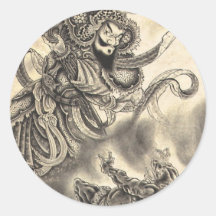 Tatouage japonais vintage classique frais d'encre  adhésifs ronds