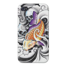 Tatouage oriental frais de crâne de carpe de Koi Étui iPhone 4/4S