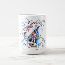 Tatouage oriental frais de l'eau de carpe de Koi d Mugs