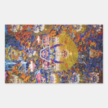 Tatouage oriental frais d'un dieu de la mort de Ya Stickers Rectangulaires