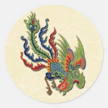 Tatouage riche chinois de paon autocollants