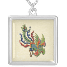 Tatouage riche chinois de paon colliers personnalisés
