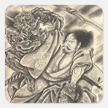 Tatouage samouraï japonais vintage frais de combat autocollants
