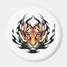 tatouage tribal de tigre aimant pour réfrigérateur