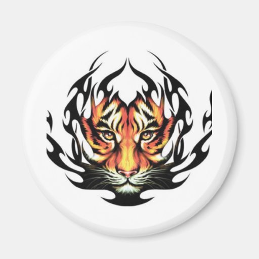 tatouage tribal de tigre aimant pour réfrigérateur