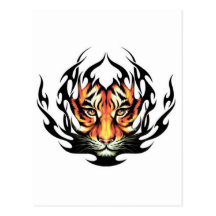 tatouage tribal de tigre cartes postales