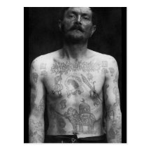 Tatouages de prison cartes postales