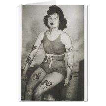 Tatoué baignant la beauté carte de vœux