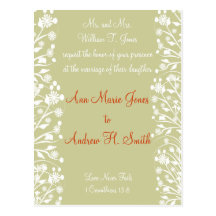 Taupe blanc orange de faire-part de mariage chréti cartes postales