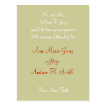 Taupe blanc orange de faire-part de mariage chréti cartes postales