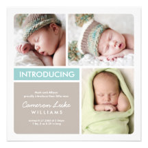 Taupe multiple d'Aqua du faire-part de naissance |